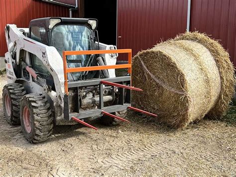 skid steer square bale spear|skid steer hay bale attachment.